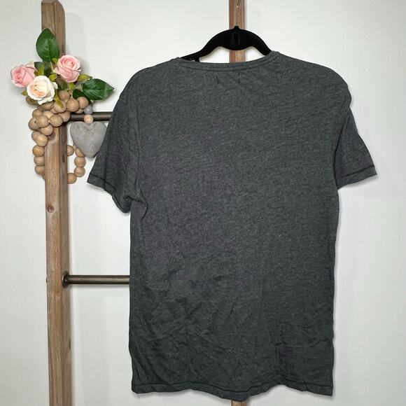 Zara Man Short Sleeve Gray Raised Letters Size Medium - Picture 6 of 8
